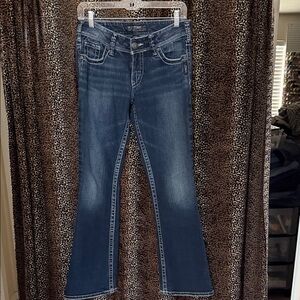 Silver Jeans Women's Dark Blue Boot Cut Jeans